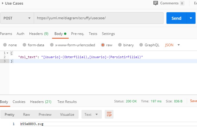 Requisição POST para gerar diagrama