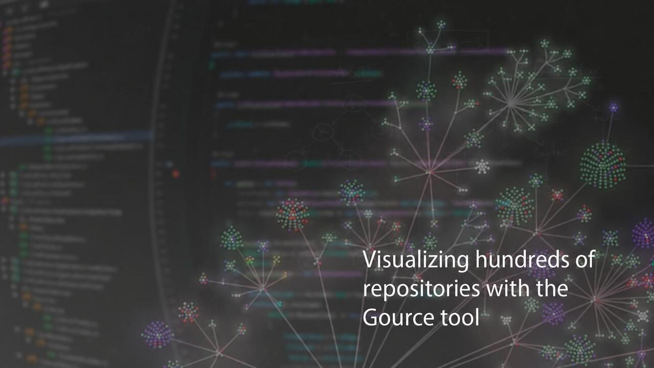 Visualizing hundreds of repositories with Gource