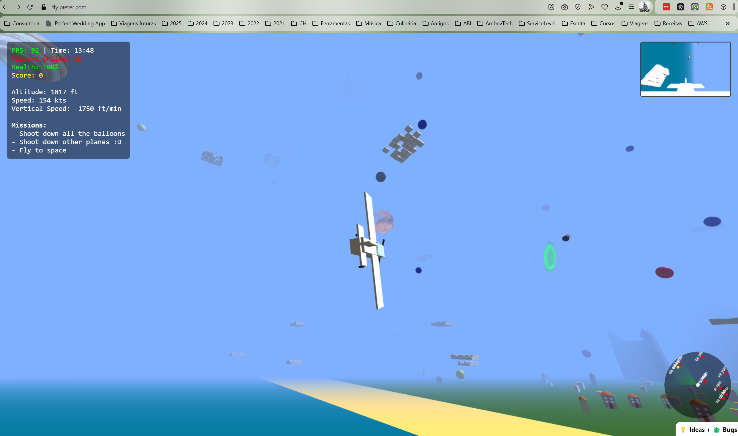 Jogo de avião feito por Pieter Levels com Vibe Coding