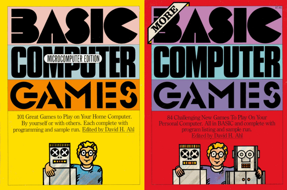 "Capas de duas edições do livro BASIC Computer Games